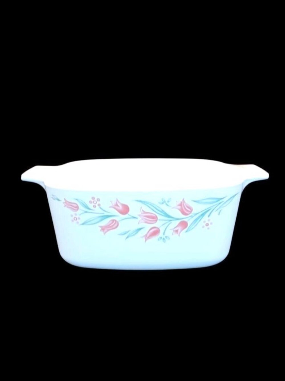 Vintage Corning Ware A-1.5-B Rosemarie Pink Tulip Casserole Dish 1990s EXCELLENT